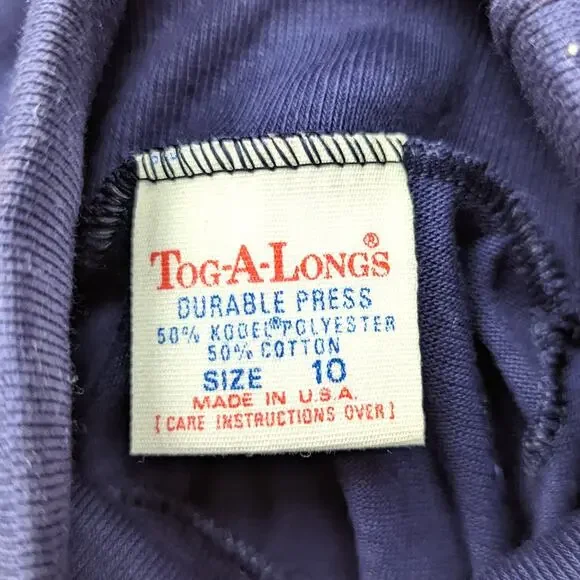 Vintage Tog-a-longs Turtleneck Boys Size 6X Navy Shirt Long Sleeve - Picture 5 of 5